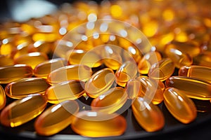 Fish oil omega-3 vitamin pills healthy vital capsules pharmaceutical medicine omega supplement oil nutriment nutrient