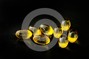 Fish oil omega 3 gel capsules,