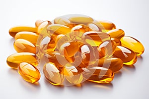 Fish oil omega-3 vitamin pills healthy vital capsules pharmaceutical medicine omega supplement oil nutriment nutrient photo