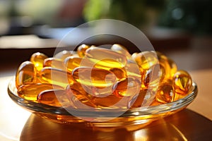 Fish oil omega-3 vitamin pills healthy vital capsules pharmaceutical medicine omega supplement oil nutriment nutrient photo