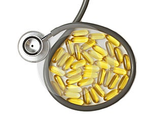 Fish oil and stethoscope