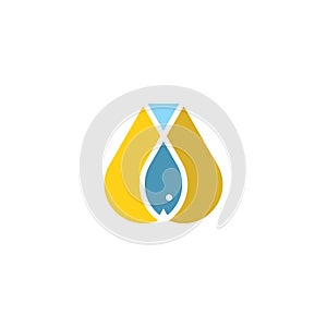 fish oil vector logo icon design
