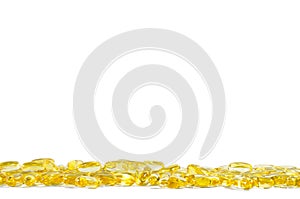 Fish oil on white background