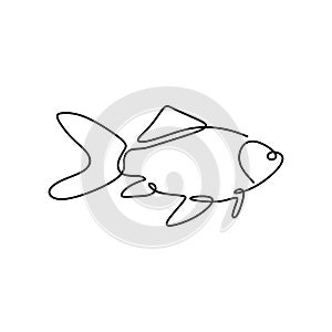 Fish one line drawing. vector illustration minimalism style