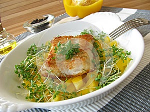 Fish with pepper and cress