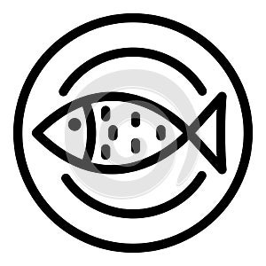 Fish plate icon, outline style