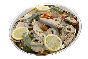 Fish plate with smoked fish