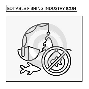 Fish poachers line icon