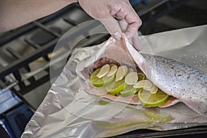 Stuffed fish ready to be ccok