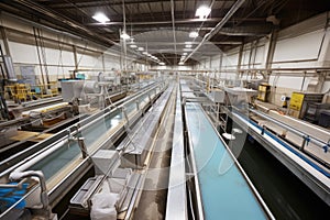 fish processing plant with full conveyor belts