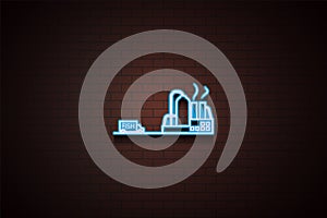 fish processing plant icon in Neon