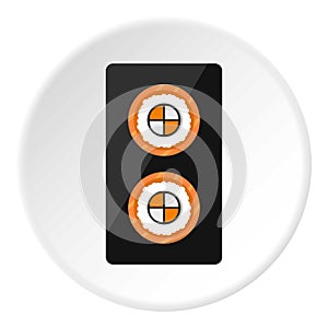 Fish roll icon circle