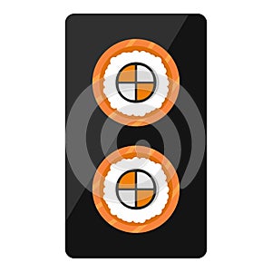 Fish roll icon isolated