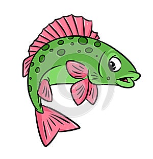 Fish ruff cartoon illustration