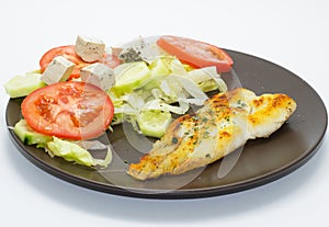 Fish with salad photo