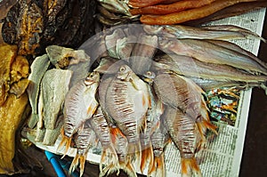 Fish for sale in market, Siem Reap