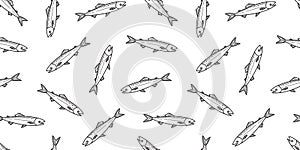 Fish salmon seamless pattern vector dolphin shark fin whale sea ocean tile background repeat wallpaper