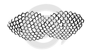 Fish Scale Pattern Abstract Marine Texture Black White Vector, vector design Generative AI