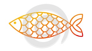 Fish Scale Pattern Icon, Abstract Marine Texture Vector, vector design Generative AI
