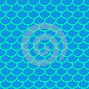 Fish scales. Blue squama. Colorful seamless pattern. Vector photo