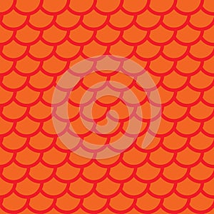 Fish scales. Red squama. Colorful seamless pattern. Vector