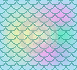 Fish scales seamless pattern. Fish skin endless background, mermaid tail repeating texture. Vector illustration.