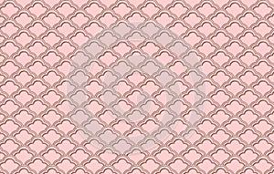 Fish scales seamless pattern on pink background.