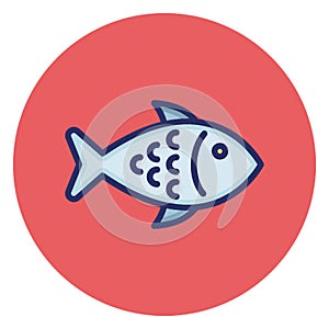 Fish, sea animal Vector Icon which can easily edit