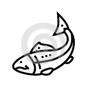 fish seafood line icon vector illustration