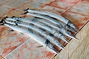 Fish, Seafood. Needlefish ( Houndfish, Tylosurus Crocodilus ) At