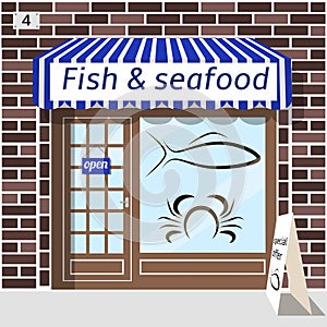 Fish and seafood shop.
