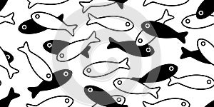 Fish Seamless pattern salmon vector tuna shark scarf isolated dolphin whale ocean sea repeat wallpaper tile background cartoon ill