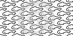 Fish seamless pattern vector shark salmon dolphin tuna whale scarf isolated cartoon tile background repeat wallpaper illustration