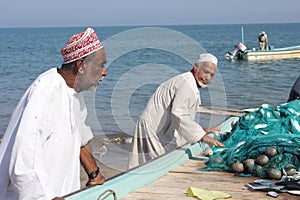 Fish seller in Barka, Oman