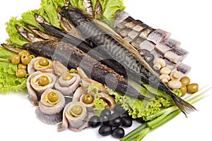 A fish set with vegetables