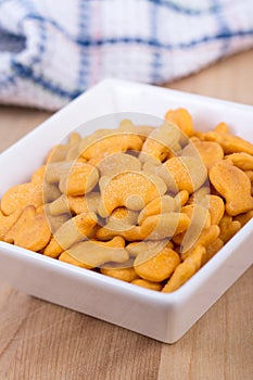 Fish shaped cheddar crackers