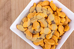 Fish shaped cheddar crackers