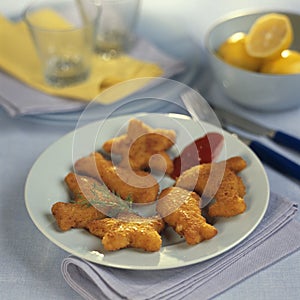 Fish-shaped fish fingers