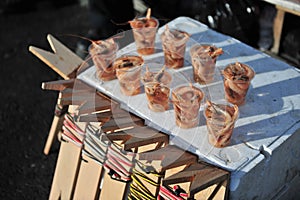 Fish shop bazaar is the most popular in Istanbul Turkey, there is also the most rays of the fish restaurant