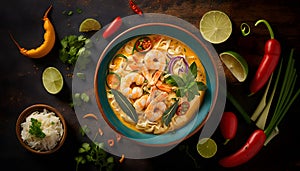 fish and shrimp moqueca, made with clay pot, seafood, brazilian food, baiana food, capixaba food, generative ai