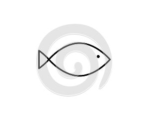 Fish sign. Christianity Ichthys Fish symbol. Fish line, outline logo. Ichthus icon