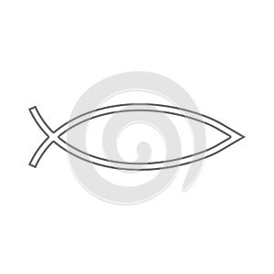 Fish sign. Christianity Ichthys Fish symbol icon. Element of cyber security for mobile concept and web apps icon. Thin line icon