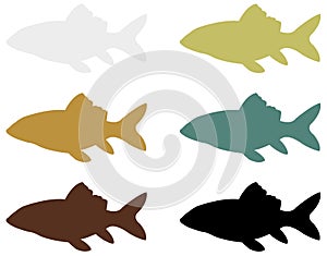 Fish silhouette - gill-bearing aquatic craniate animals that lack limbs with digits