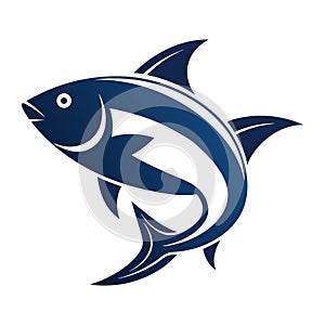 Fish Silhouette line art vector illustration on white background