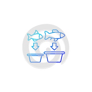 Fish sorting gradient linear vector icon