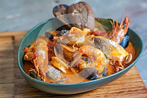 Fish soup, typical seafood dish of Italian cuisine