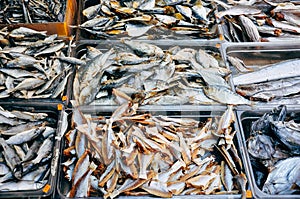 Fish at the street market in China Town, Manhattan.
