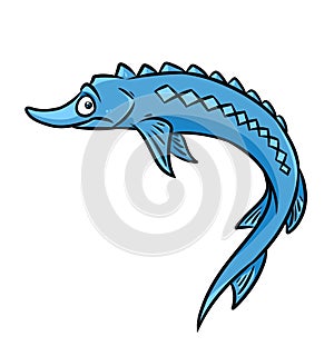 Fish sturgeon cartoon illustration