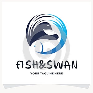 Fish and Swan Logo Design Template Inspiration