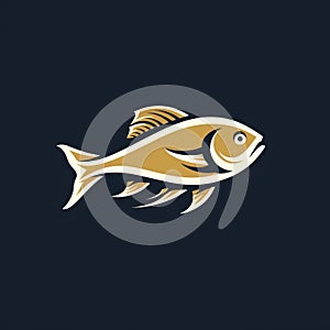 Golden Fish Logo Template With Minimalist Design photo
